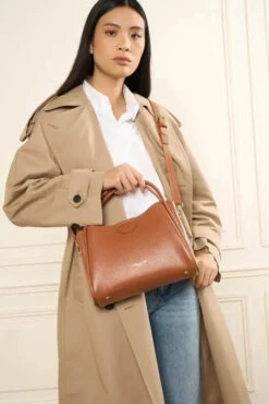 Sac à Main Lancaster "Ida Double" 470-84 -Mode Sacs Magasin 470 84 CAMEL IN OR 1B