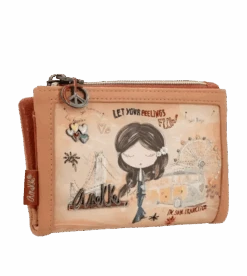 Portefeuille Anekke Peace & Love Camel - Anekke Hollywood -Mode Sacs Magasin Portefeuille Anekke Peace Love Camel Anekke Hollywood Anekke 23645744